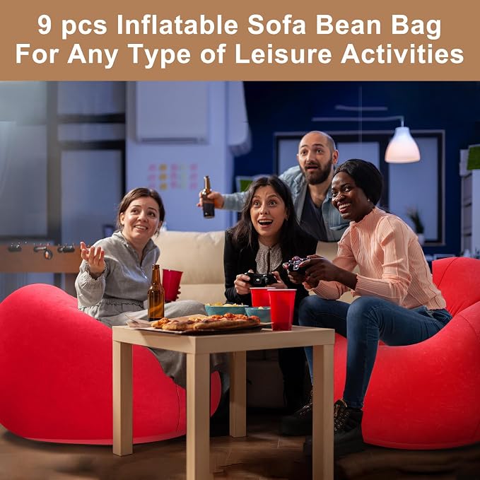 Realspring 6 9 12 Pcs Inflatable Bean Bag Chairs - Image 5