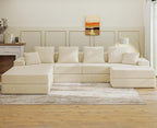 Living&Giving 128" U-Shaped Cloud Sectional Couch by LivingGiving