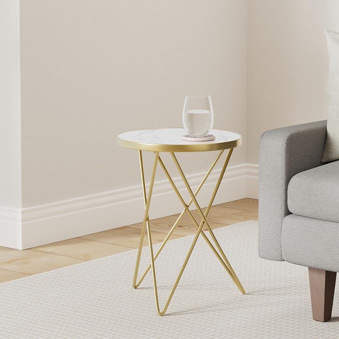 HLR Modern Round Side Table Set of 2, End Table - Image 2