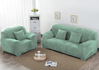 vctops 4 Seater Velvet Plush Stretch Sofa Slipcover 1-Piece Sofa Cover - Image 2