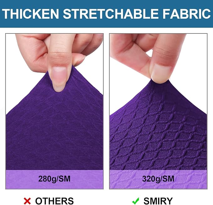 Smiry Waterproof Seat Covers for Dining Room Chairs Set of 2, Stretch Jacquard - Image 5