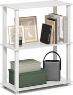 Furinno Turn-S-Tube Storage Shelves, 3-Tier Book Shelf, Corner Shelf, Toolless - Image 3