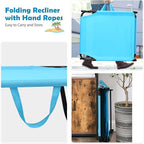 Folding Beach Lounge Chair w/ 5 Adjutable Backrest & Padded Pillow, Sunbathing - Image 6