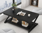 HSH Black Coffee Table Modern, 47 Inch Simple Rectangle Cocktail Table - Image 9