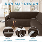 HDCAXKJ Corner Sectional Couch Covers Velvet Stretch L Shape Sofa Cover Soft - Image 4