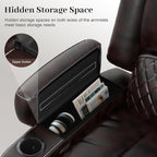 Yolsali Home Theater Seating Reclining Sectional Sofa, 5 Seats Soft Leather - Image 9
