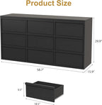 Garvee 9 Dresser for Bedroom, 58.7" Wide Dresser, Freestanding Horizontal Drawer - Image 2