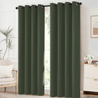 Yakamok Room Darkening Curtains 52x84 inch Length Greyish Green-Living Room | 2 - Image 4