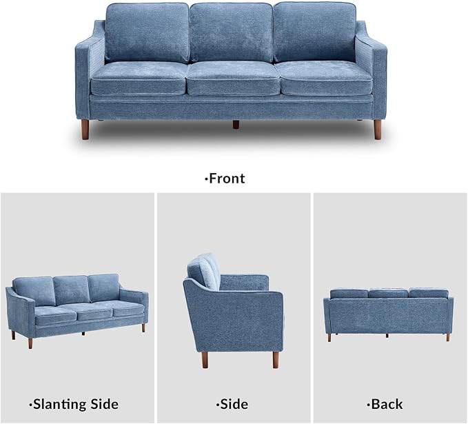 Kingfun Living Room Furniture Sets, 3 Seater Couch and 2 Armchair, Mid Century - Image 8