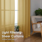 Gold Sheer Curtains 72 Inches Long 2 Panels - Image 6