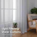 Light Grey Sheer Curtains 90 Inches Long 2 Panels - Image 6