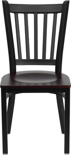 Flash Furniture 2 Pk. HERCULES Series Black Vertical Back Metal Restaurant Chair - Image 5