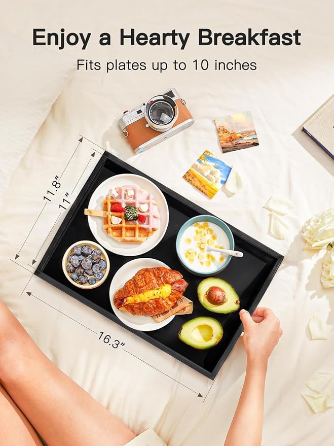 Bamboo Bed Tray Table with Foldable Legs, Breakfast Tray - Image 3