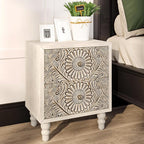 HOMPUS 2-Drawer Farmhouse Nightstand, Fully Assembled Boho Night Stand - Image 4