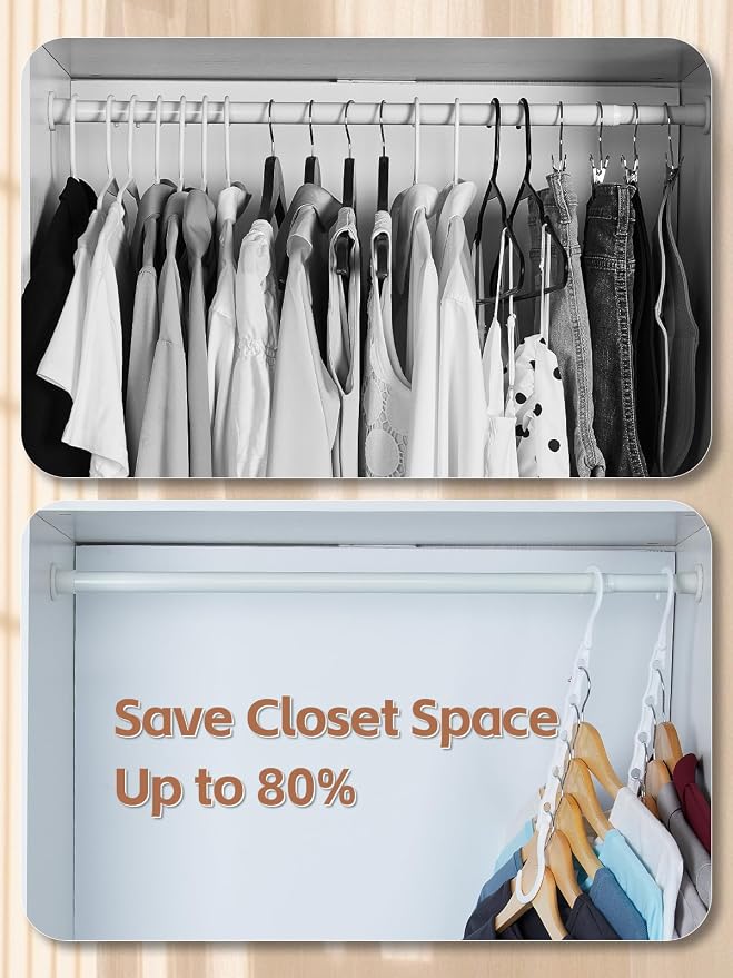 HOUSE DAY White Magic Plastic Hangers Space Saving Organizers and Storage - Image 3