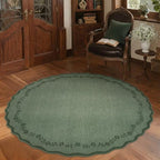 GarveeHome Round Rugs 6ft Scalloped Washable Circle Rug - Image 3