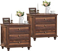 Joaxswe 24" Wide Farmhouse Night Stand Set of 2, Large End Table by Joaxswe