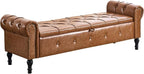 Storage Bench for Bedroom, Faux Leather 67" End of Bed Bench, King Size Bench - Image 9