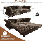 97.6" Oversized Pull Out Sofa Bed, Chesterfield Velvet Sleeper Sofa Couch - Image 2