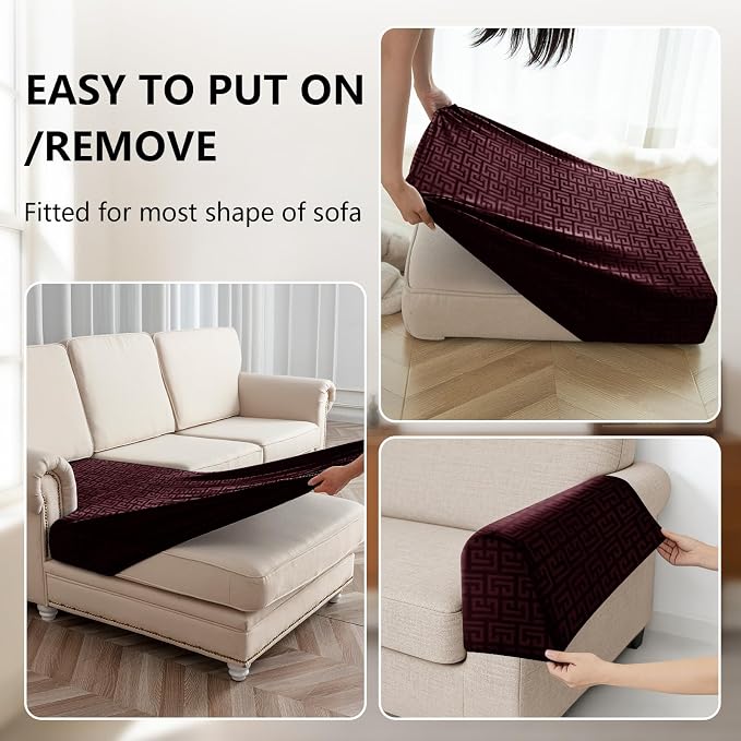 UNBBRRL 10 Pieces Stretch Sofa Cushion Covers - Image 4