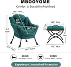 MBOOYOME Lazy Chair with Folding Ottoman, Modern Accent Armchair with Armrests - Image 3