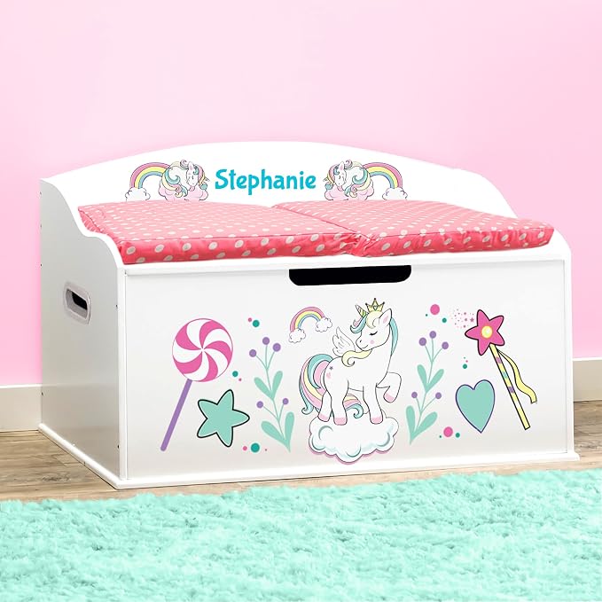 DIBSIES Personalized Creative Wonders Toy Box, Unicorns & Rainbows, 30 x 19.25 - Image 5