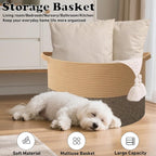 115L Extra Large Blanket Basket, Woven Rope Laundry Basket Hamper - Image 6