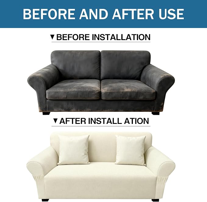Loveseat Slipcover with 2 Pillow Cover - Image 8