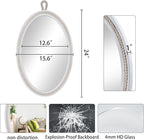 Oval Mirrors for Wall Decor Small White Nautical Rope Mirror Hanging Decorative - Image 4