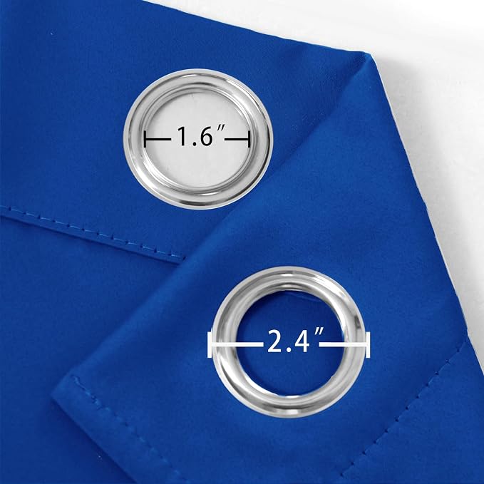 Royal Blue Thermal Blackout Curtains/52 x 54 Inch/Set of 2 Panels Room - Image 5