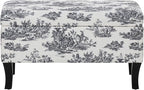 Linon Stephanie Black and White Toile Fully Upholstered Bench - Image 10