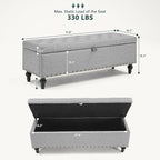 Mangodan 50" Storage Ottoman Bench, Tufted Ottoman - Image 2