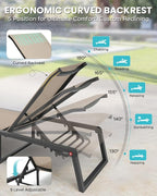 Aluminum Chaise Lounge Chair Outdoor, Foldable& No Assembly Patio Pool Lounge - Image 4