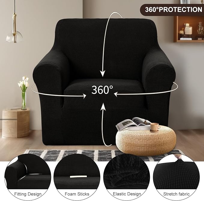 U-NICE HOME Stretch Recliner Chair Cover Armchair Slipcover, 1-Piece Chair cover - Image 3