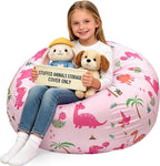 Lukeight Stuffed Animals Storage Bean Bag Chair Cover by Lukeight