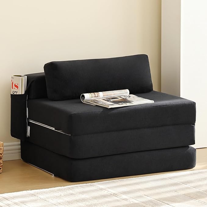 Tiita Folding Sofa Bed Chair, 4-Fold Convertible Sleeper Chair by TiitaHome
