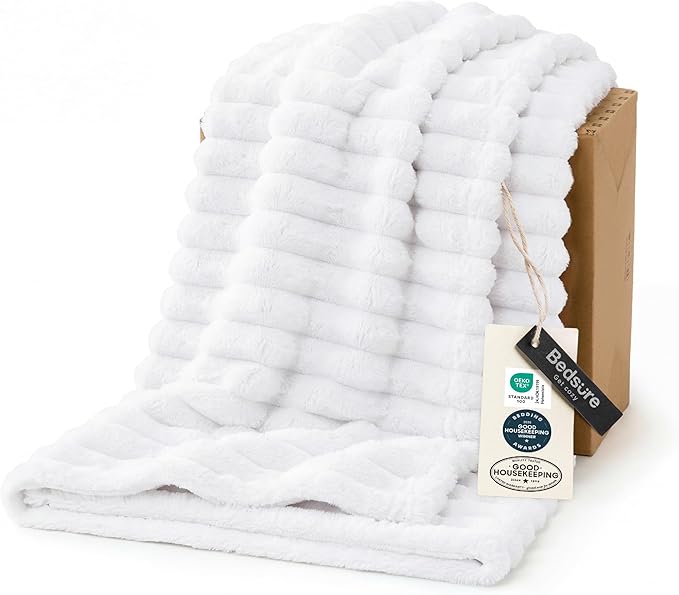Bedsure Soft Throw Blanket for Couch Decor Gifts Bright White 50"x70" | by Unknown