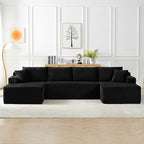 125" Modular Sectional Sleeper Sofa, Boneless Cloud Couch by HANXIN