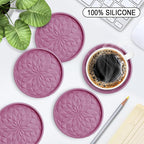 ME.FAN Silicone Coasters with Holder, Drinking Coasters - Image 2