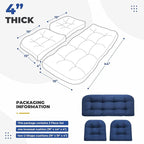 DANGHOOGY Wicker Chair Cushions, Waterproof Outdoor Loveseat Cushions - Image 2