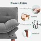 LINSY HOME Futon Sofa Bed, 3 in 1 Convertible Comfy Loveseat Sleeper Sofa Bed - Image 5