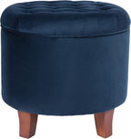 HomePop by Kinfine Fabric Upholstered Round Storage Ottoman - Image 4