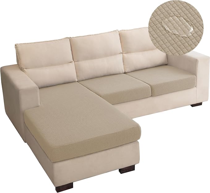 Water Repellent L Shaped Couch Covers 3 Pieces Sofa Seat Cushion Slipcovers by TOPYUMH