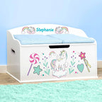 DIBSIES Personalized Creative Wonders Toy Box, Unicorns & Rainbows, 30 x 19.25 - Image 2