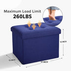 LINMAGCO Small Storage Ottoman Stool Foot Rest Stool Under Desk Stool Short - Image 2