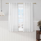 White Kitchen Curtains 54 Inch Length 2 Panels Back Tab Thermal Insulated Drapes by Nanspring