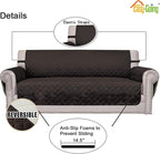 Easy-Going Reversible Couch Cover, 2 Cushion Sofa, Chocolate/Ivory | Oversized - Image 3