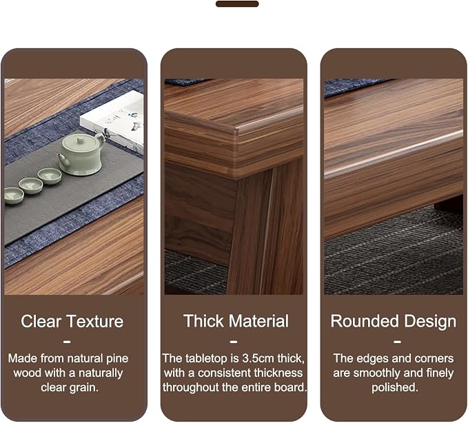 JHDXL Solid Wood Japanese Tea Table, - Image 4