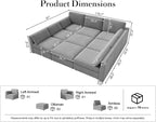 Oversized Modular Sectional Sleeper Couch, Solid Wood Frame, Removable Washable - Image 2