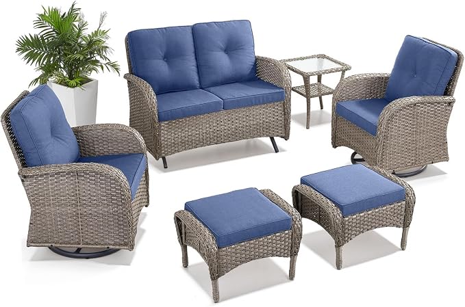 Belord 6 Pieces Wicker Patio Conversation Sets - Image 3